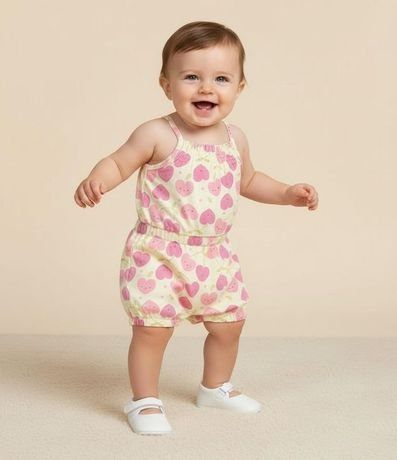 Enterito Infantil con Estampa de Cerezas - Talle 0 a 18 Meses 8