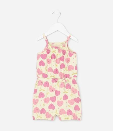 Enterito Infantil con Estampa de Cerezas - Talle 0 a 18 Meses 2