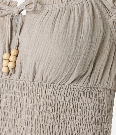 Vestido Corto Hombro a Hombro en Crepé con Lastex en la Cintura 6