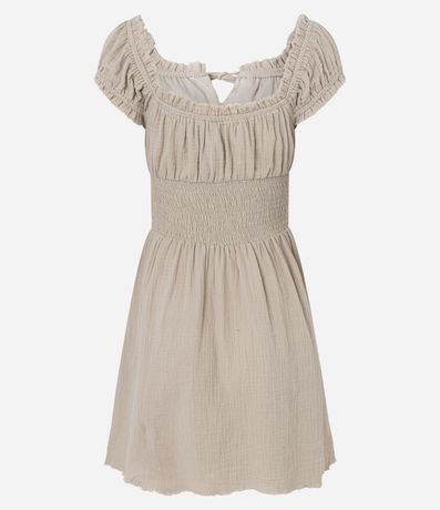 Vestido Corto Hombro a Hombro en Crepé con Lastex en la Cintura 7