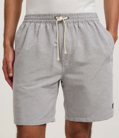 Bermuda en Algodón con Cordón en la Cintura y Estampa Rayada 2