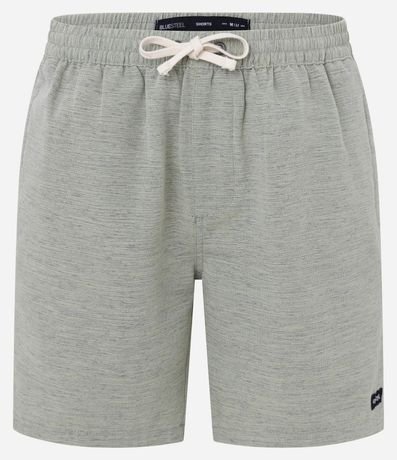 Bermuda en Algodón con Cordón en la Cintura y Estampa Rayada 1