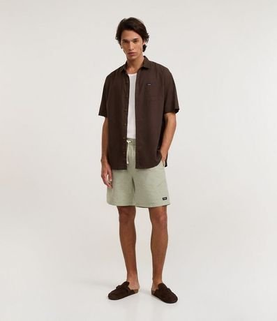 Bermuda en Algodón con Cordón en la Cintura y Estampa Rayada 1