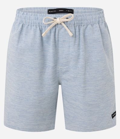 Bermuda en Algodón con Cordón en la Cintura y Estampa Rayada