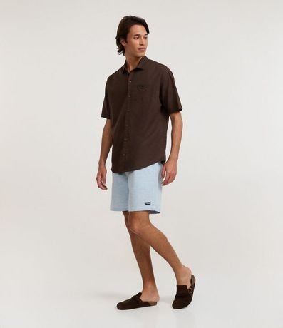 Bermuda en Algodón con Cordón en la Cintura y Estampa Rayada