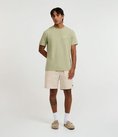 Bermuda en Algodón con Cordón en la Cintura y Estampa Rayada