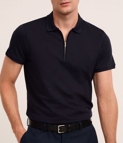 Remera Polo en Algodón con Cremallera en el Cuello 3