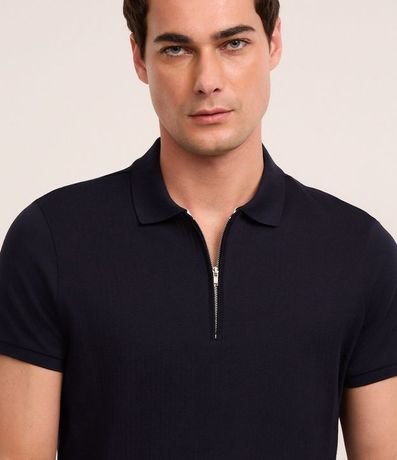Remera Polo en Algodón con Cremallera en el Cuello 4