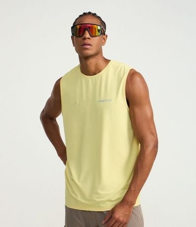 Musculosa Deportiva Regular en Tecnologia Dry Laser Cut con Estampa Localizada