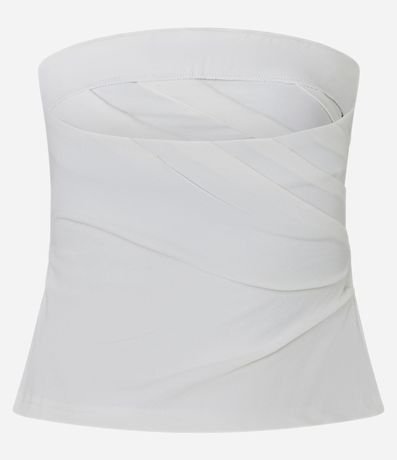 Blusa en Viscosa Sin Bretel con Drapeados Laterales 5