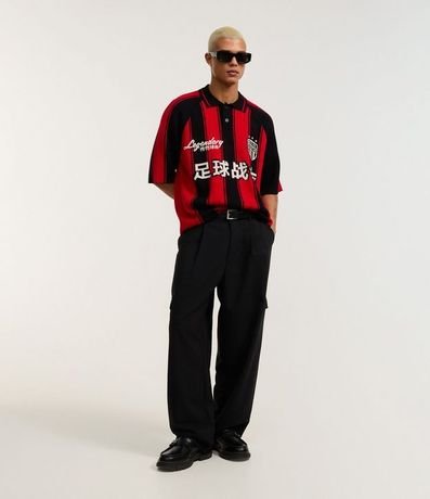 Pantalón Baggy Sastrería con Pliegues y Bolsillo Cargo 1