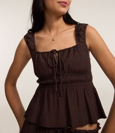 Blusa Texturizada con Lazo y Volado 4