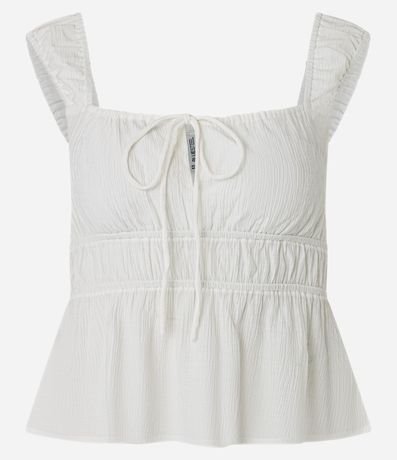 Blusa Texturizada con Lazo y Volado 6