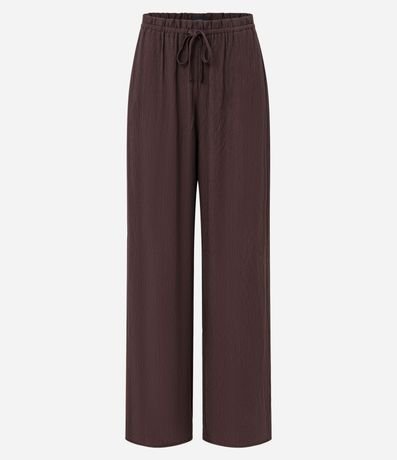 Pantalón Recto en Viscosa Texturizada con Lazo en la Cintura 7