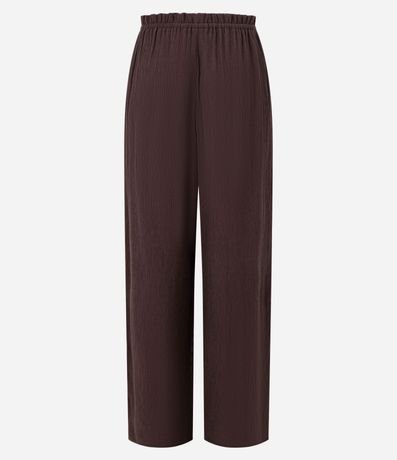 Pantalón Recto en Viscosa Texturizada con Lazo en la Cintura 9