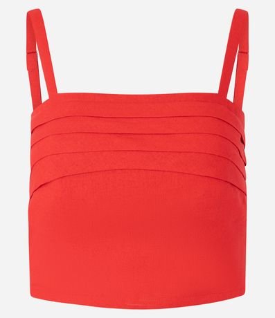 Blusa Cropped en Viscolino con Pliegues y Lastex 6