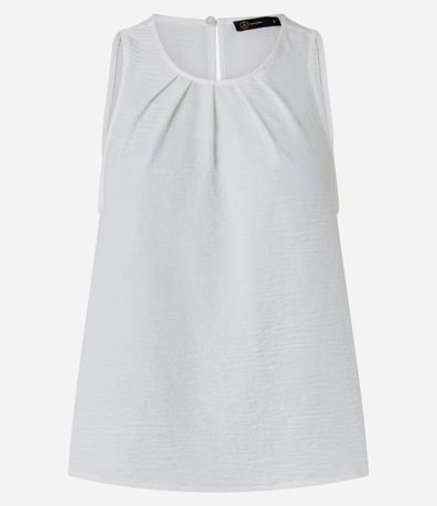 Blusa en Airflow con Fruncidos en el Cuello Redondo 5