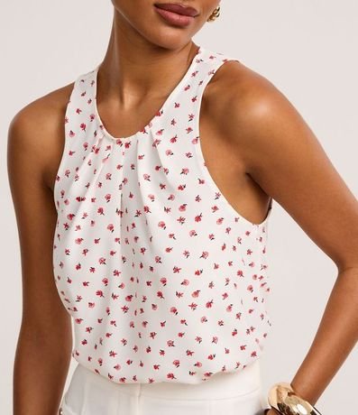 Blusa en Airflow con Fruncido en el Cuello y Estampa Floral 4