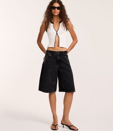 Musculosa Seamless con Cremallera y Viés Contraste 2