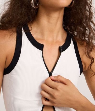 Musculosa Seamless con Cremallera y Viés Contraste 4