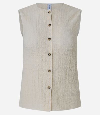 Blusa Regular en Anarruga Sin Mangas Texturizadas 4