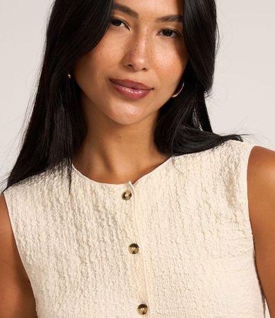 Blusa Regular en Anarruga Sin Mangas Texturizadas