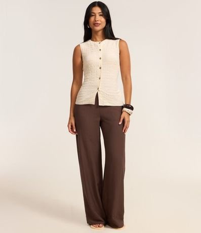 Blusa Regular en Anarruga Sin Mangas Texturizadas 2