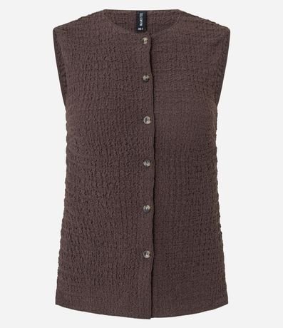 Blusa Regular en Anarruga Sin Mangas Texturizadas 4