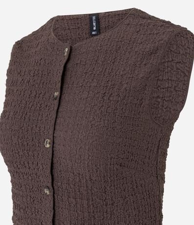 Blusa Regular en Anarruga Sin Mangas Texturizadas 5