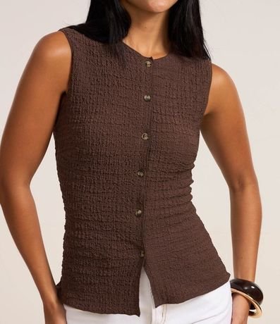 Blusa Regular en Anarruga Sin Mangas Texturizadas 3