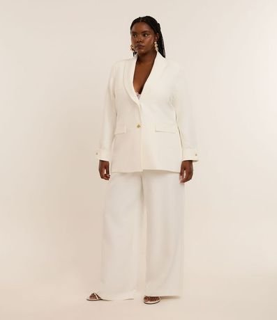 Blazer en Sastrería con Botón Gold Curve & Plus Size 8