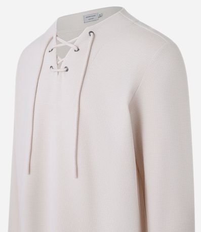 Bata Comfort Texturizado con Cuello V y Lazo 6