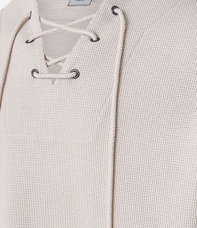 Bata Comfort Texturizado con Cuello V y Lazo 8