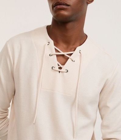 Bata Comfort Texturizado con Cuello V y Lazo 3