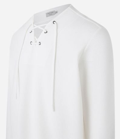 Bata Comfort Texturizado con Cuello V y Lazo 5