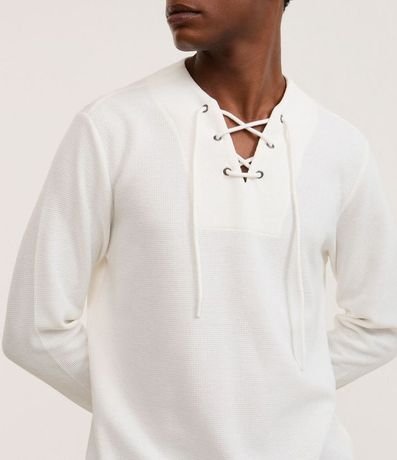 Bata Comfort Texturizado con Cuello V y Lazo 3