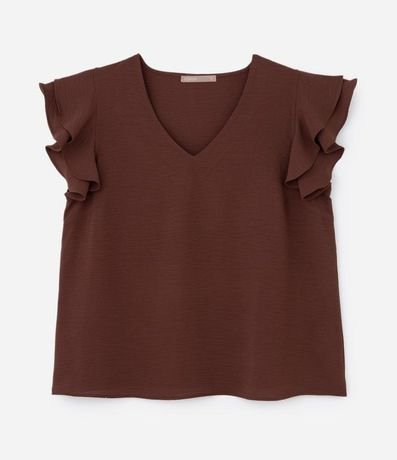 Blusa en Crepé con Volado en la Manga Curve & Plus Size 4