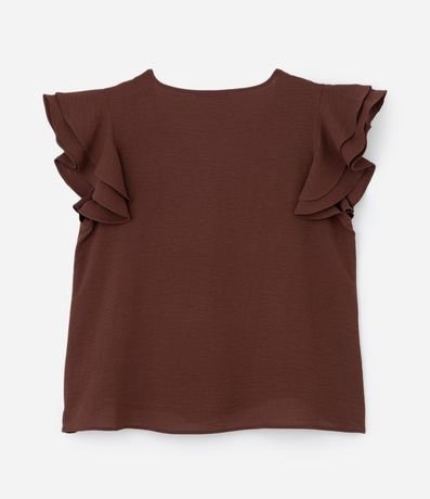 Blusa en Crepé con Volado en la Manga Curve & Plus Size 5