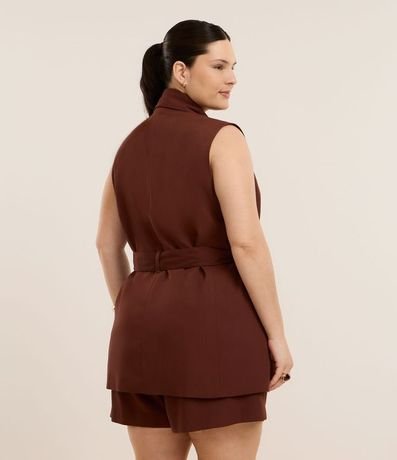 Chaleco Sastrería Alargado con Lazo en la Cintura Curve & Plus Size 5