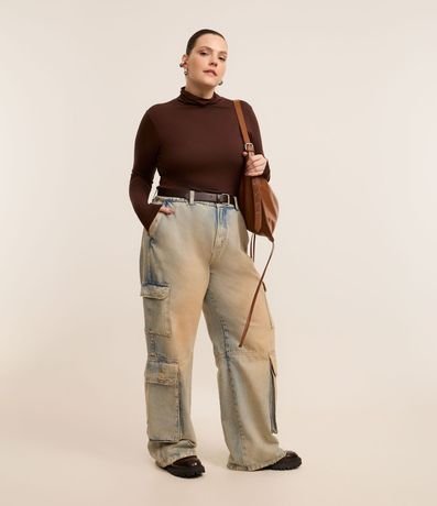 Blusa Cuello Alto en Viscolycra Curve & Plus Size 3