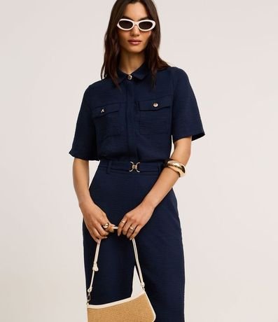 Pantalón Carrot Cintura Alta en Airflow con Hebillas Metalizadas 2