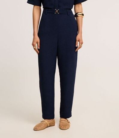 Pantalón Carrot Cintura Alta en Airflow con Hebillas Metalizadas 3