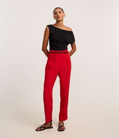 Pantalón Zanahoria Sastrería con Cinturón Hebilla