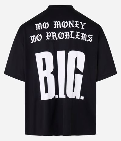 Remera Oversized con Estampa Localizada y Lettering Notorius BIG 8