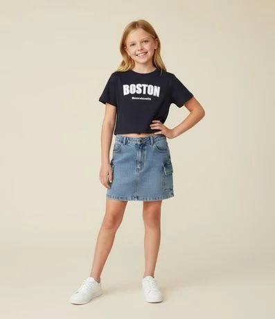 Remera Infantil con Lettering Boston - Talle 5 a 14 años