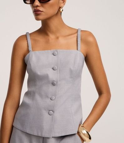 Blusa Sastrería de Bretel  con Botones Forrados 4