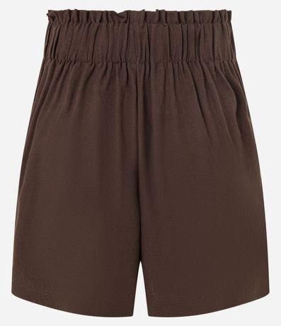 Short Cintura Alta en Viscolino con Cinturón y lazo 6