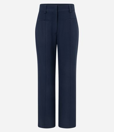 Pantalón Recto Sastre Cintura Alta con Bolsillos Falsos y Frisos 5