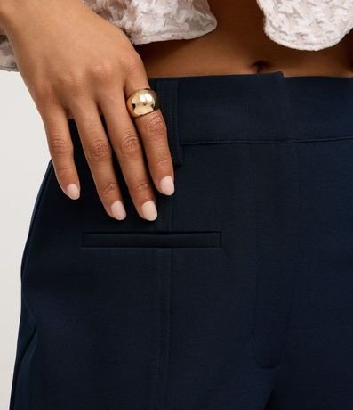 Pantalón Recto Sastre Cintura Alta con Bolsillos Falsos y Frisos 4