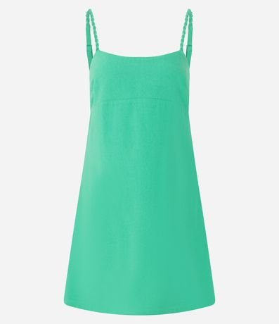 Vestido Corto en Viscolino con Bretel Trenzada 7